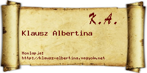 Klausz Albertina névjegykártya